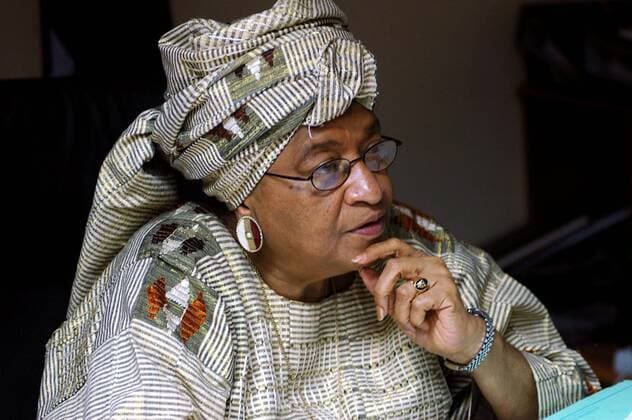 Jan 14, 2006; Monrovia, LIBERIA; President Elect ELLEN JOHNSON SIRLEAF during an interview in her home on Saturday January 14. Sirleaf is due to be sworn in on Monday January 16th as the first female president of Africa. Mandatory - ZUMAg53_ 20060114_mdm_f29_043 Copyright: xCandacexFeitx