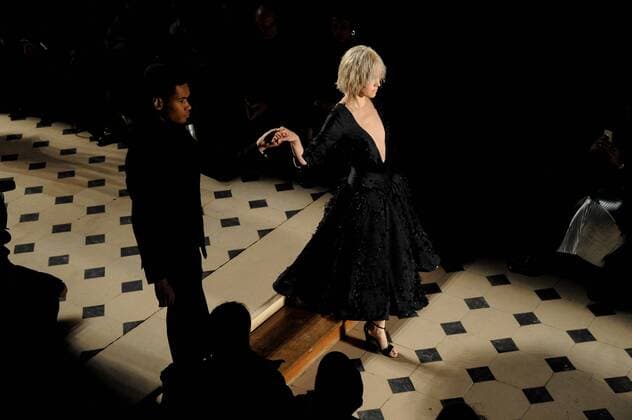France:Julien Fournie show Haute Couture SS 2017 A model walk the catwalk during the Julien Fournie show. Paris Fashion Week SS 2017 Haute Couture.  GaetanoxxPiazzolla