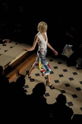 France:Julien Fournie show Haute Couture SS 2017 A model walk the catwalk during the Julien Fournie show. Paris Fashion Week SS 2017 Haute Couture.  GaetanoxxPiazzolla
