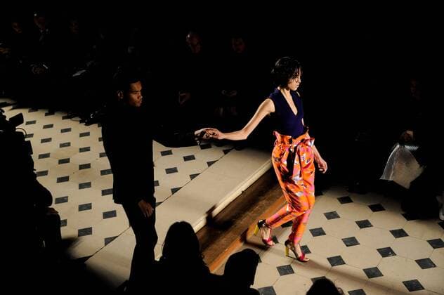 France:Julien Fournie show Haute Couture SS 2017 A model walk the catwalk during the Julien Fournie show. Paris Fashion Week SS 2017 Haute Couture.  GaetanoxxPiazzolla