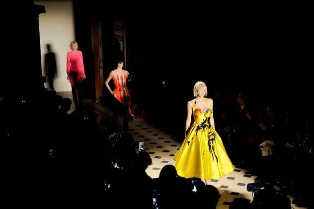 France:Julien Fournie show Haute Couture SS 2017 A model walk the catwalk during the Julien Fournie show. Paris Fashion Week SS 2017 Haute Couture.  GaetanoxxPiazzolla