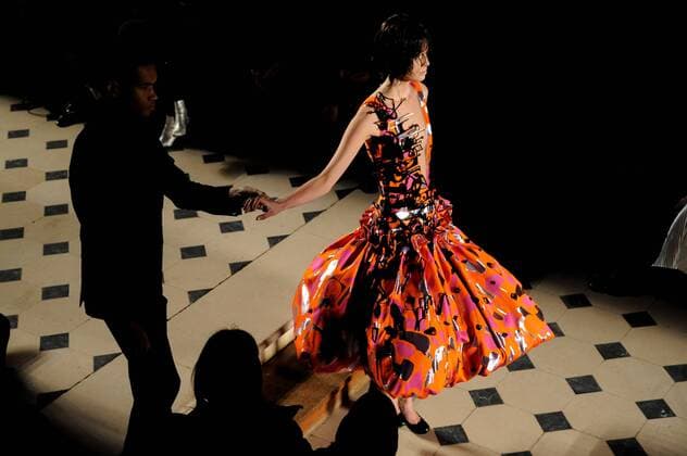 France:Julien Fournie show Haute Couture SS 2017 A model walk the catwalk during the Julien Fournie show. Paris Fashion Week SS 2017 Haute Couture.  GaetanoxxPiazzolla