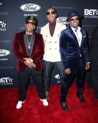 LOS ANGELES - JAN 23: Michael Bivins, Ronnie DeVoe, Ricky Bell at the BET s The New Edition Story Premiere Screening at Paramount Studios on January 23, 2017 in Los Angeles, CA  Copyright: xHPAx xIPAx