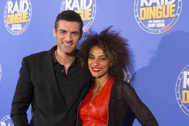 Raid Dingue Filmpremiere in Paris Gil Alma et sa femme Aminata CELEBRITES : Avant premiere du film Raid Dingue - Paris - 24 01 2017 StephenCaillet Panoramic 