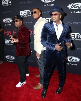LOS ANGELES - JAN 23: Michael Bivins, Ronnie DeVoe, Ricky Bell at the BET s The New Edition Story Premiere Screening at Paramount Studios on January 23, 2017 in Los Angeles, CA  Copyright: xHPAx xIPAx