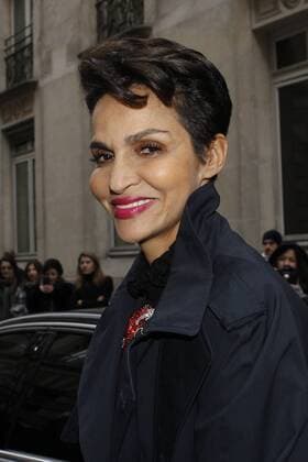 Farida Khelfa CELEBRITES : Arrivees au defile Elie Saab - Paris - 25 01 2017 MichaelBaucher Panoramic 