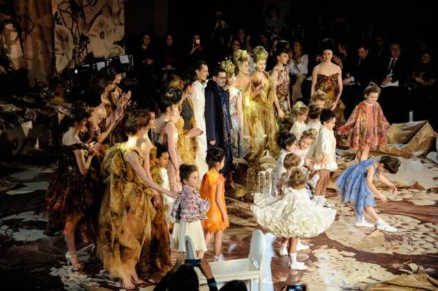 France: Franck Sorbier show. Haute Couture SS 2017 Franck Sorbier and his models. Paris Haute Couture SS 2017  GaetanoxxPiazzolla