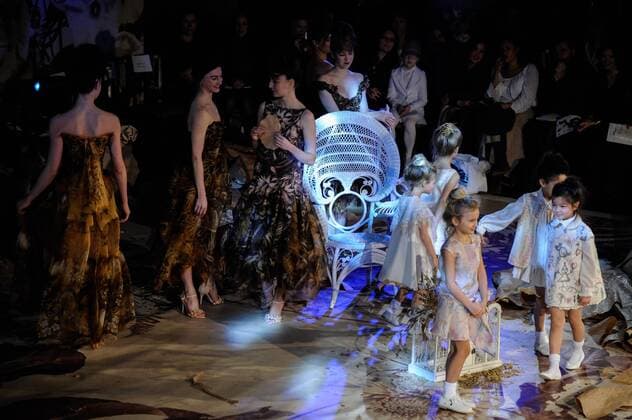 France: Franck Sorbier show. Haute Couture SS 2017 Models walk the catwalk of Franck Sorbier show. Paris Haute Couture SS 2017  GaetanoxxPiazzolla