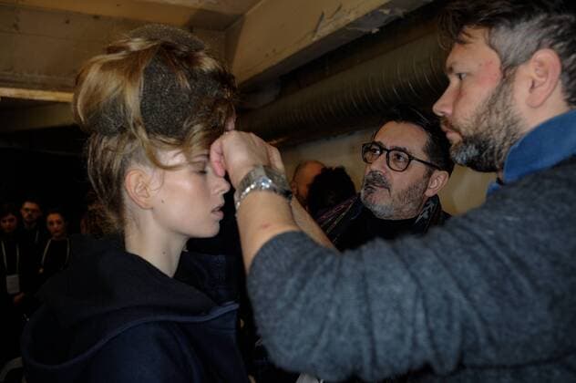 France: Franck Sorbier show. Haute Couture SS 2017 Franck Sorbier, seen during the backstage. Paris fashion week. Haute Couture SS 2017  GaetanoxxPiazzolla