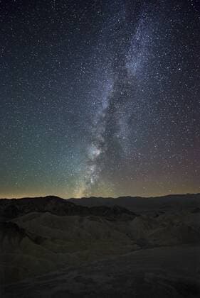 USA, California, Death Valley National Park, night shot with stars and milky way over Zabriskie Point  EPF00207