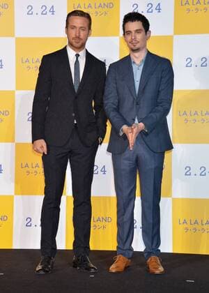 Actor Ryan Gosling(L) and Director Damien Chazelle attend the Japan premiere for the film La La Land on January 26, 2017 in Tokyo, Japan.  TKP2017012611 KEIZOxMORI