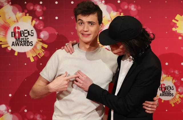 Henry PFR and Kid Noize arrive for the second edition of the D6bels music awards for artists of Federation Wallonie-Bruxelles, Thursday 26 January 2017.  VIRGINIExLEFOUR 05033986