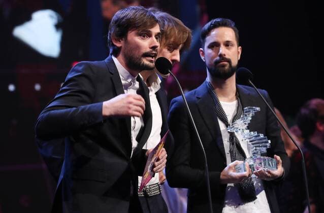 Puggy receives an award during the second edition of the D6bels music awards for artists of Federation Wallonie-Bruxelles, Thursday 26 January 2017.  VIRGINIExLEFOUR 05034085