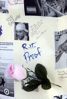Apr 14, 2006; Detroit, MI, USA; A memorial sits outside of Club C.C.C. on April 14, 2006 for rapper Proof who was killed 11 April 2006 in that after hours night club in Detroit, Michigan. Proof, was Eminem s best man from his wedding and member of the rap group D12. Mandatory - ZUMAk12_ 20060414_rua_k12_611 Copyright: xKenxJamesx