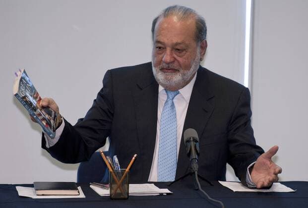January 27, 2017 - Mexico City, Mexico, MEXICO - Mexican business magnate Carlos Slim said that he is selling his stake in the New York Times during a press conference in Mexico City, Mexico, Friday January 27, 2017. A comment that was later denied by Slim s son-in-law and main spokesman, Arturo Elias Ayub. Mexico City MEXICO - ZUMAp124 20170127_zaa_p124_014 Copyright: xAntonioxNavax