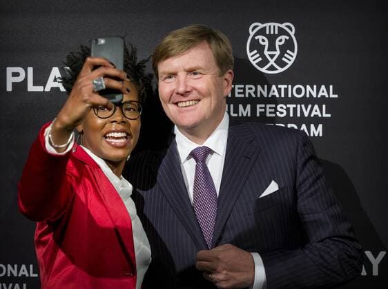 27-01-2017 Rotterdam King Willem-Alexander with Shay Kreuger during the world premiere of Double Play at the International Film Festival Rotterdam ( IFFR) at the Oude Luxor theater in Rotterdam.  Copyright: PPEx
