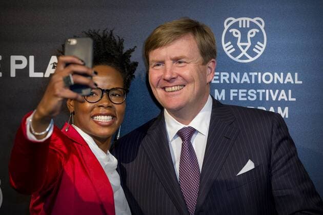 27-01-2017 Rotterdam King Willem-Alexander with Shay Kreuger during the world premiere of Double Play at the International Film Festival Rotterdam ( IFFR) at the Oude Luxor theater in Rotterdam.  Copyright: PPEx