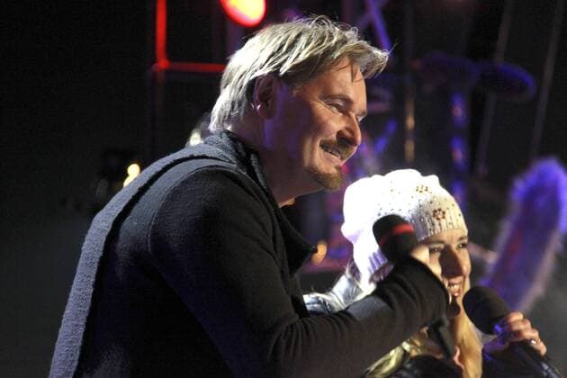 Nik P. und Stefanie Hertel bei der Generalprobe vom Wenn die Musi spielt -Winter Open Air 2017 auf der Bühne bei der Talstation der Kaiserburgbahn. Bad Kleinkirchheim, 27.01.2017 Foto:xS.xNömerx xFuturexImage