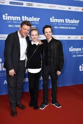 Justus von Dohnanyi, Jule Hermann und Arved Friese bei der Timm Thaler oder das verkaufte Lachen Film Premiere am 29.01.2017 in Berlin Timm Thaler oder das verkaufte Lachen Film Premiere in Berlin, 2017 