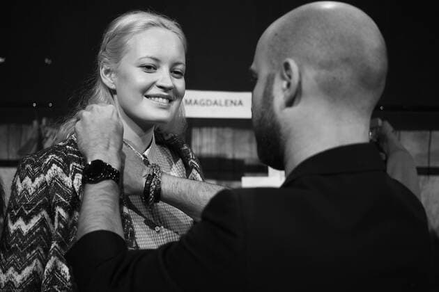 Fashion Week AltaRoma in Rom - Fotostory schwarz-weiß Jan 29, 2017 - Rome, Italy - Rome Fashion Week by AltaRoma AltaModa, last day with people, bloggers, guest, model, backstage and catwalk. Rome Italy - ZUMAi15_ 20170129_zaf_i15_033 Copyright: xEvandroxInettix