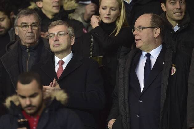 Fürst Albert II. von Monaco besucht Fußballspiel von Monaco in Paris Dmitri Rybolovlev - president (Monaco) SAS Prince ALbert II de Monaco CELEBRITES : PSG vs Monaco - L1 - 29 01 2017 JBAutissier 