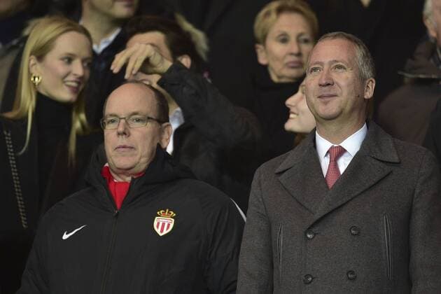 Fürst Albert II. von Monaco besucht Fußballspiel von Monaco in Paris SAS Prince ALbert II de Monaco Vadim Vasyliev - vice president (Monaco) CELEBRITES : PSG vs Monaco - L1 - 29 01 2017 JBAutissier 