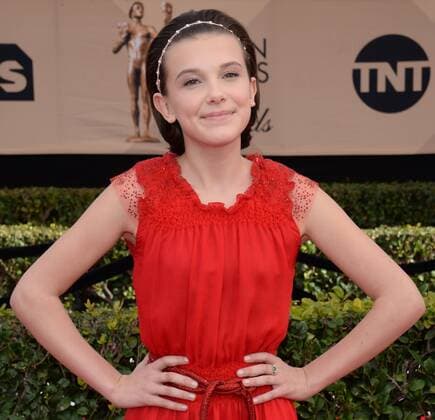 Actress Millie Bobby Brown arrives for the the 23rd annual SAG Awards held at the Shrine Auditorium in Los Angeles on January 29, 2017. The Screen Actors Guild Awards will be broadcast live on TNT and TBS.  LAP20170129037 JIMxRUYMEN