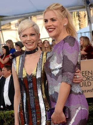 Actresses Michelle Williams and Busy Philipps arrive for the the 23rd annual SAG Awards held at the Shrine Auditorium in Los Angeles on January 29, 2017. The Screen Actors Guild Awards will be broadcast live on TNT and TBS.  LAP20170129337 JIMxRUYMEN