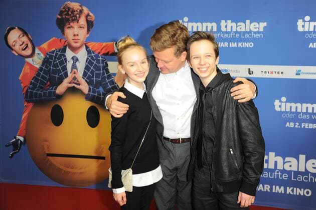 Jule Hermann, Justus von Donanyi. Arved Friese Ankunft, roter Teppich zur Kinderfilm Premiere Timm Thaler im Zoo Palast in Berlin, am 29.01.2016