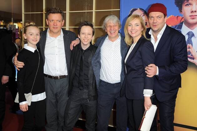 Jule Hermann, Justua von Donanyi, Arved Friese, Andreas Dresen, Nadja Uhl, Charly Huebner Ankunft, roter Teppich zur Kinderfilm Premiere Timm Thaler im Zoo Palast in Berlin, am 29.01.2016