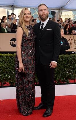 (L-R) Actors Theresa Palmer and Mark Webber arrive for the the 23rd annual SAG Awards held at the Shrine Auditorium in Los Angeles on January 29, 2017. The Screen Actors Guild Awards will be broadcast live on TNT and TBS.  LAP20170129511 JIMxRUYMEN