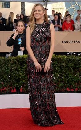 Actress Theresa Palmer arrivesfor the the 23rd annual SAG Awards held at the Shrine Auditorium in Los Angeles on January 29, 2017. The Screen Actors Guild Awards will be broadcast live on TNT and TBS.  LAP20170129516 JIMxRUYMEN