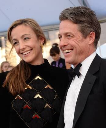 (L-R) Anna Eberstein and actor Hugh Grant arrive for the the 23rd annual SAG Awards held at the Shrine Auditorium in Los Angeles on January 29, 2017. The Screen Actors Guild Awards will be broadcast live on TNT and TBS.  LAP20170129574 JIMxRUYMEN