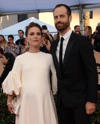 (L-R) Natalie Portman, Benjamin Millepied arrive for the the 23rd annual SAG Awards held at the Shrine Auditorium in Los Angeles on January 29, 2017. The Screen Actors Guild Awards will be broadcast live on TNT and TBS.  LAP20170129577 JIMxRUYMEN