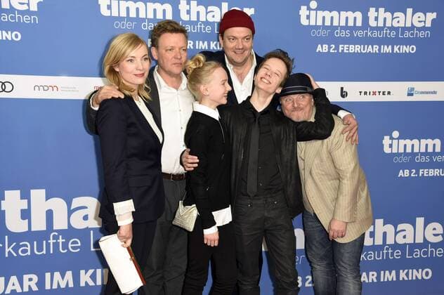 Nadja Uhl, Justus von Dohnanyi, Jule Hermann, Charly Hübner, Arved Friese und Axel Prahl bei der Premiere des Kinofilms Timm Thaler oder das verkaufte Lachen im Zoo Palast. Berlin, 29.01.2017 Foto:xF.xKernx xFuturexImage