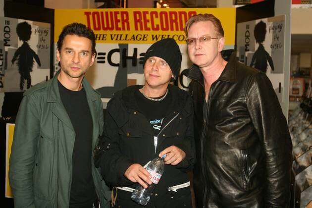 Oct 18, 2005; New York, NY, USA; Band DEPECHE MODE signing copies of their new album Playing the Angel at Tower Records. (L-R) DAVE GAHAN, MARTIN GORE and ANDY FLETCHER.. - ZUMAa29_ 20051018_sim_a29_193 Copyright: xAvivxSmallx