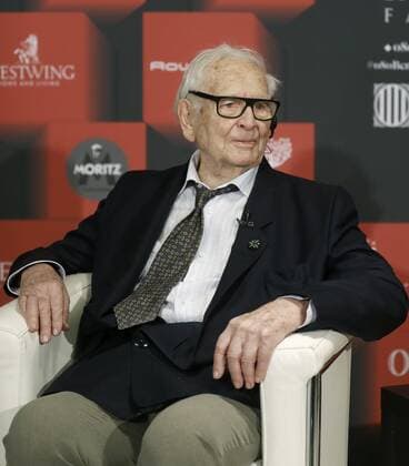 Italian designer Pierre Cardin reacts during a press conference held to resent his theatre production Dorian Gray. Beauty knows no Mercy in Barcelona, northeastern Spain, 30 July 2017. The musical will be premiered this evening at the Great Hall of the National Theatre of Catalonia (TNC) on the occassion of the inauguration of 080 Barcelona Fashion event. Pierre Cardin presents Dorian Gray. Beauty knows no Mercy in Barcelona !ACHTUNG: NUR REDAKTIONELLE NUTZUNG!  GRA256 20170130-636213858429611609