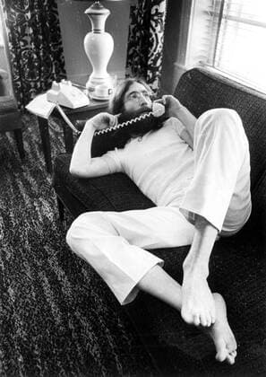 John Winston Ono Lennon, MBE, born October 9, 1940, murdered December 8, 1980, was an English songwriter, singer, musician, graphic artist, author and peace activist who gained worldwide fame as one of the founders of The Beatles. PICTURED: May 26, 1969 - Toronto, Ontario, Canada - Singer, activist and writer JOHN LENNON talks on the phone while relaxing at his hotel.  - ZUMAt14_ 20051208_sim_t14_439 Copyright: xJeffxGoodex