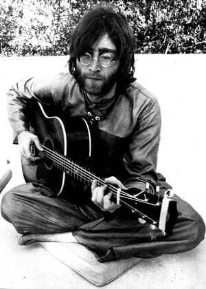 John Winston Ono Lennon, MBE, born October 9, 1940, murdered December 8, 1980, was an English songwriter, singer, musician, graphic artist, author and peace activist who gained worldwide fame as one of the founders of The Beatles. PICTURED: (File Photo: Date Unknown) Himalaya, Tibet, China - Actor Composer Director JOHN LENNON (1940-1980) with his guitar at the meditation academy in the Himalayas. - ZUMAz05_ 20051208_sim_z05_462 Copyright: xKeystonexCanadax