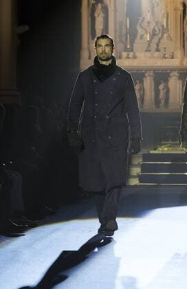 New York Mens Fashion Week Fall 2017 Model walks runway for Joseph Abboud collection during New York Mens Fashion Week Fall 2017 in Saint Stephens Church  LevxRadin