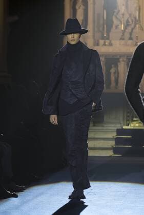 New York Mens Fashion Week Fall 2017 Model walks runway for Joseph Abboud collection during New York Mens Fashion Week Fall 2017 in Saint Stephens Church  LevxRadin