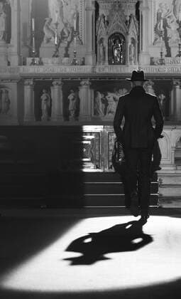 New York Mens Fashion Week Fall 2017 Model walks runway for Joseph Abboud collection during New York Mens Fashion Week Fall 2017 in Saint Stephens Church  LevxRadin