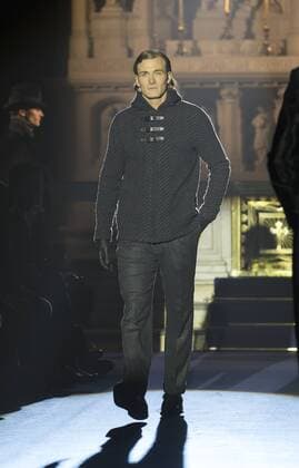 New York Mens Fashion Week Fall 2017 Model walks runway for Joseph Abboud collection during New York Mens Fashion Week Fall 2017 in Saint Stephens Church  LevxRadin