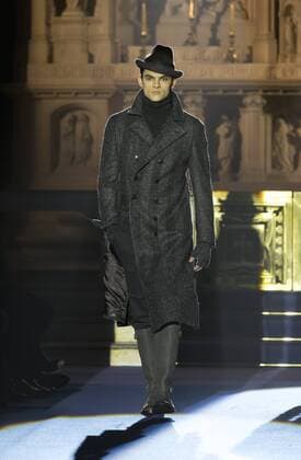 New York Mens Fashion Week Fall 2017 Model walks runway for Joseph Abboud collection during New York Mens Fashion Week Fall 2017 in Saint Stephens Church  LevxRadin