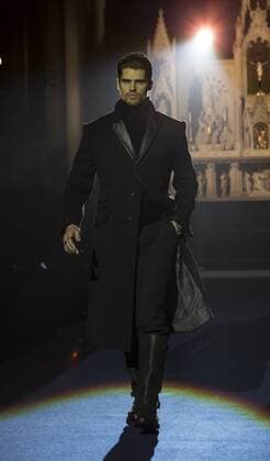 New York Mens Fashion Week Fall 2017 Model walks runway for Joseph Abboud collection during New York Mens Fashion Week Fall 2017 in Saint Stephens Church  LevxRadin