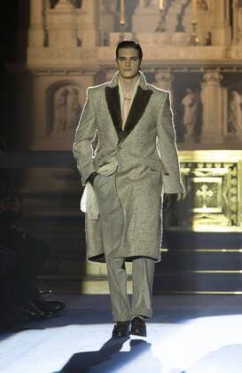New York Mens Fashion Week Fall 2017 Model walks runway for Joseph Abboud collection during New York Mens Fashion Week Fall 2017 in Saint Stephens Church  LevxRadin