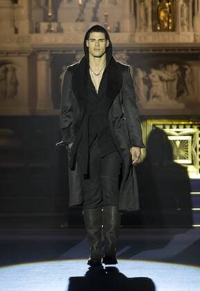 New York Mens Fashion Week Fall 2017 Model walks runway for Joseph Abboud collection during New York Mens Fashion Week Fall 2017 in Saint Stephens Church  LevxRadin