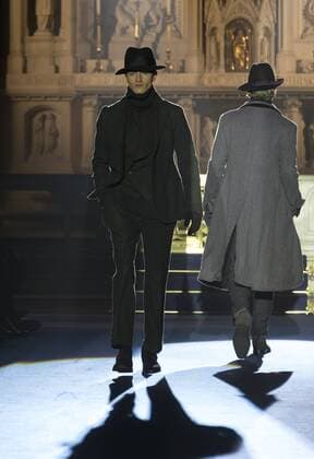 New York Mens Fashion Week Fall 2017 Model walks runway for Joseph Abboud collection during New York Mens Fashion Week Fall 2017 in Saint Stephens Church  LevxRadin