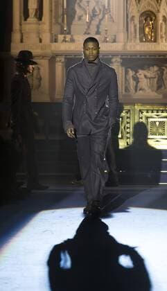 New York Mens Fashion Week Fall 2017 Model walks runway for Joseph Abboud collection during New York Mens Fashion Week Fall 2017 in Saint Stephens Church  LevxRadin