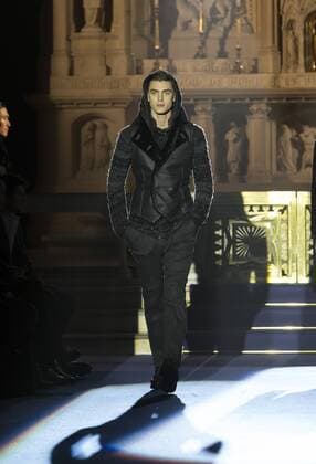 New York Mens Fashion Week Fall 2017 Model walks runway for Joseph Abboud collection during New York Mens Fashion Week Fall 2017 in Saint Stephens Church  LevxRadin